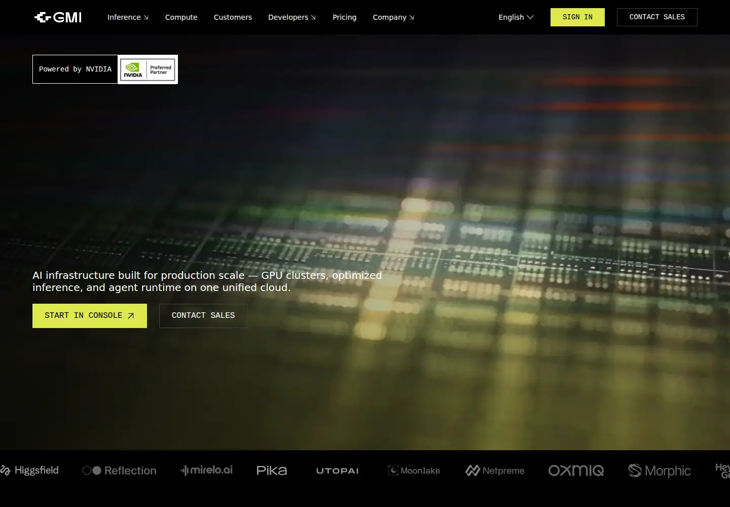 Screenshot of gmicloud.ai
