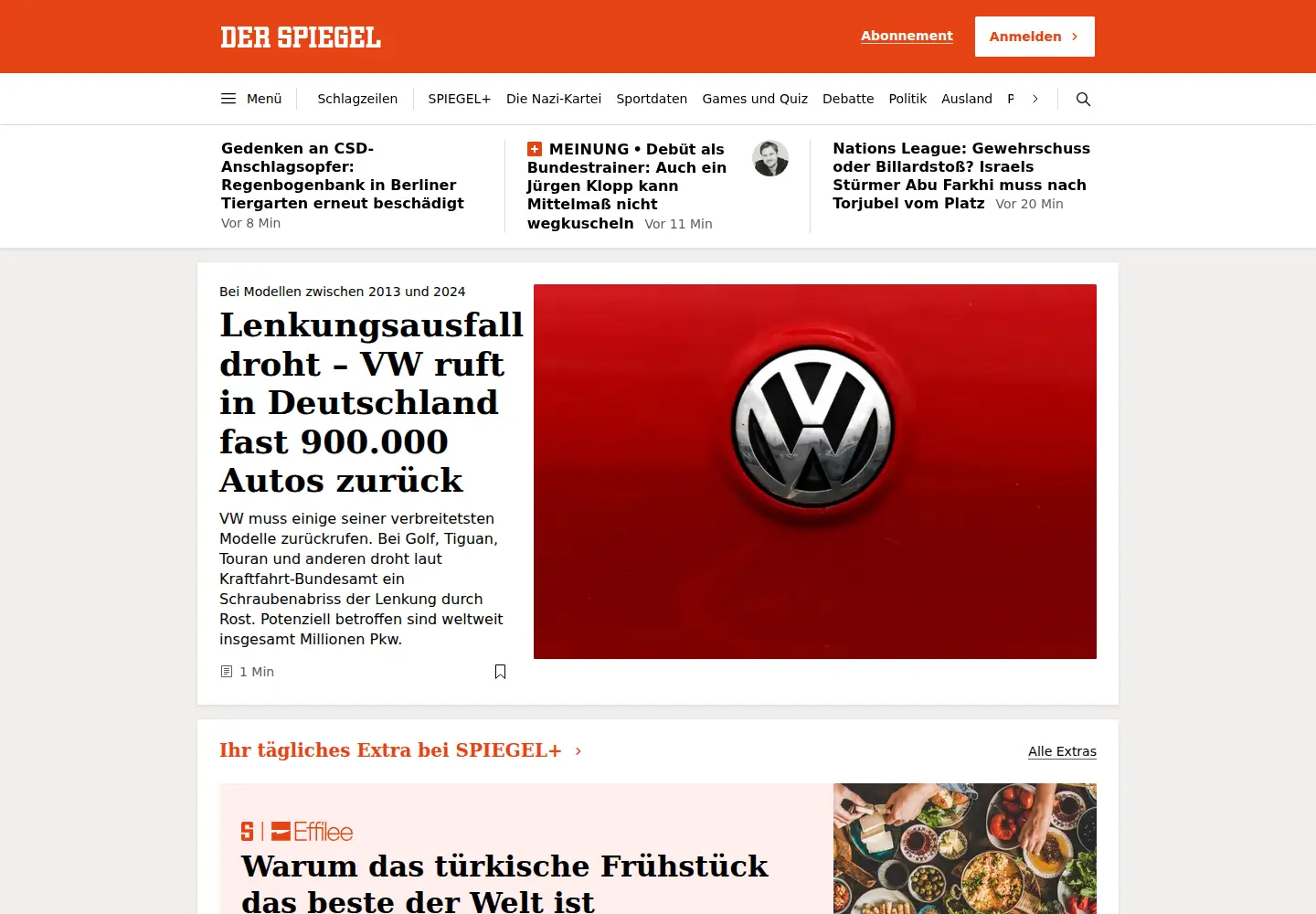 Screenshot of spiegel.de