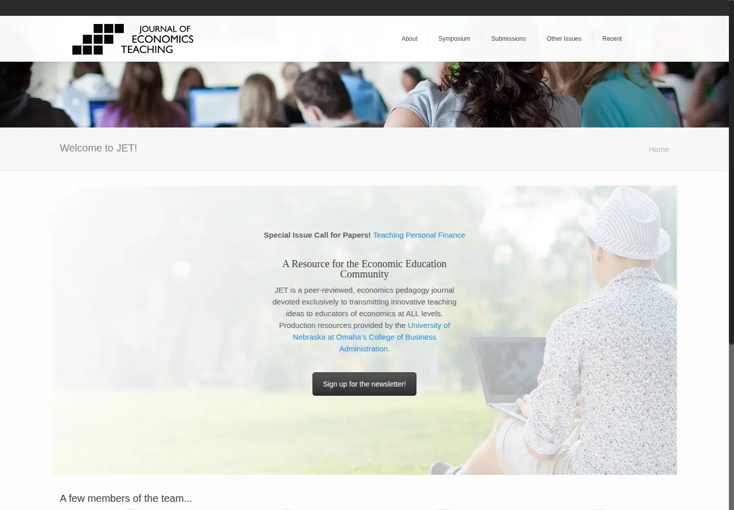 Screenshot of journalofeconomicsteaching.org