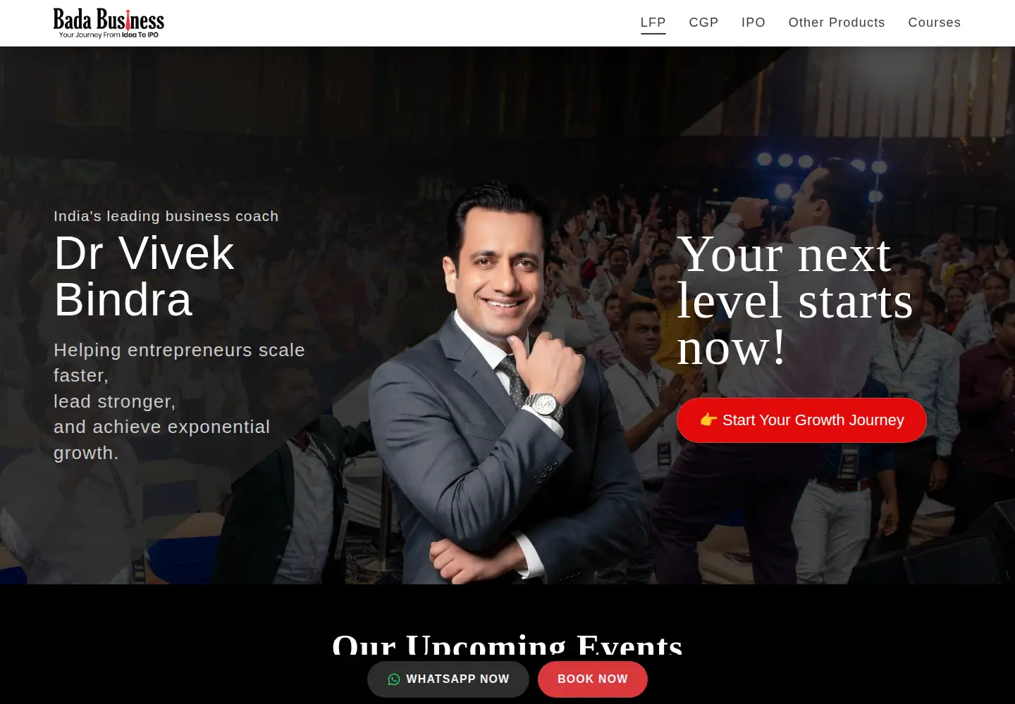 Captured homepage of badabusiness.com in the current scan