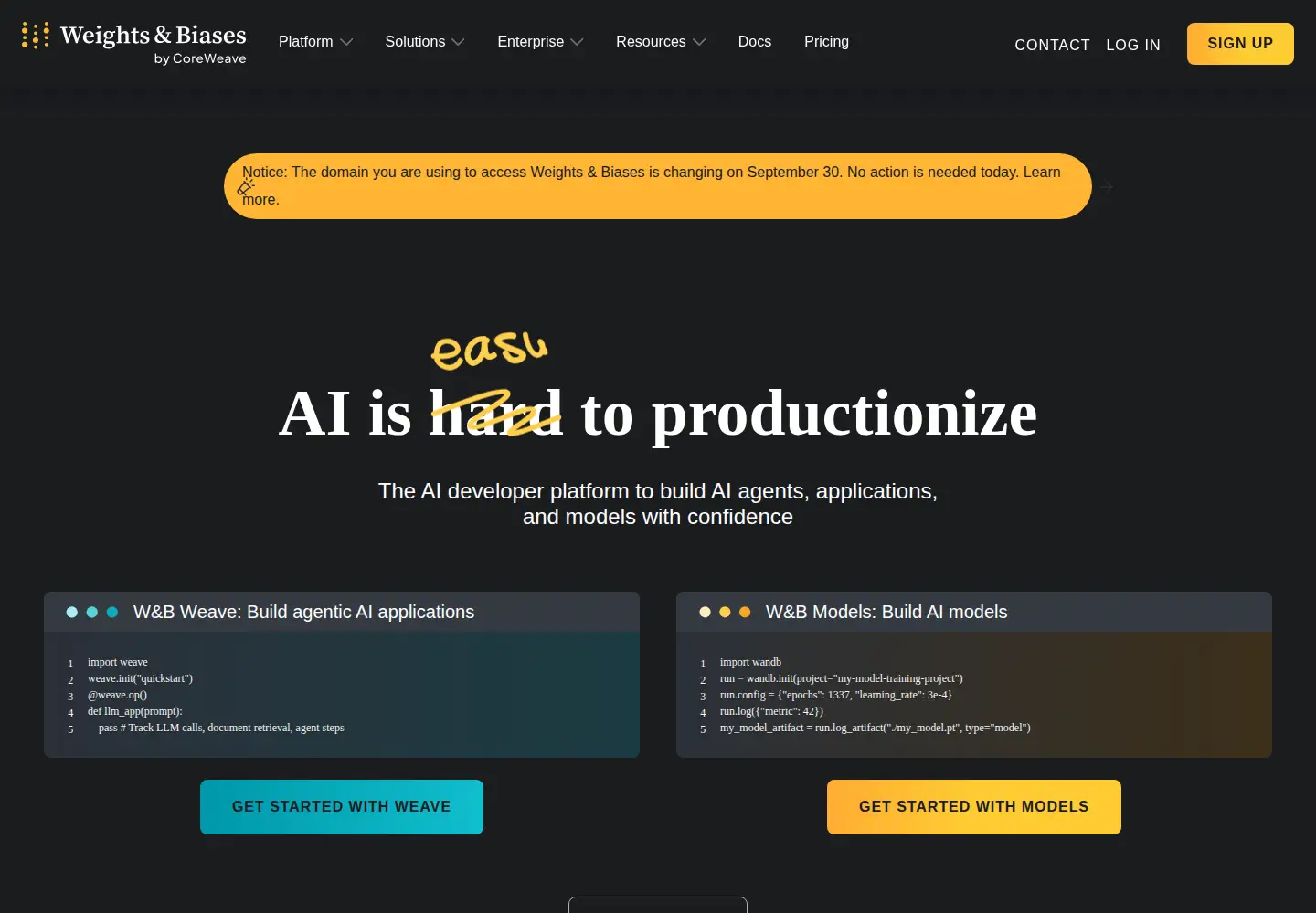 Screenshot of wandb.ai