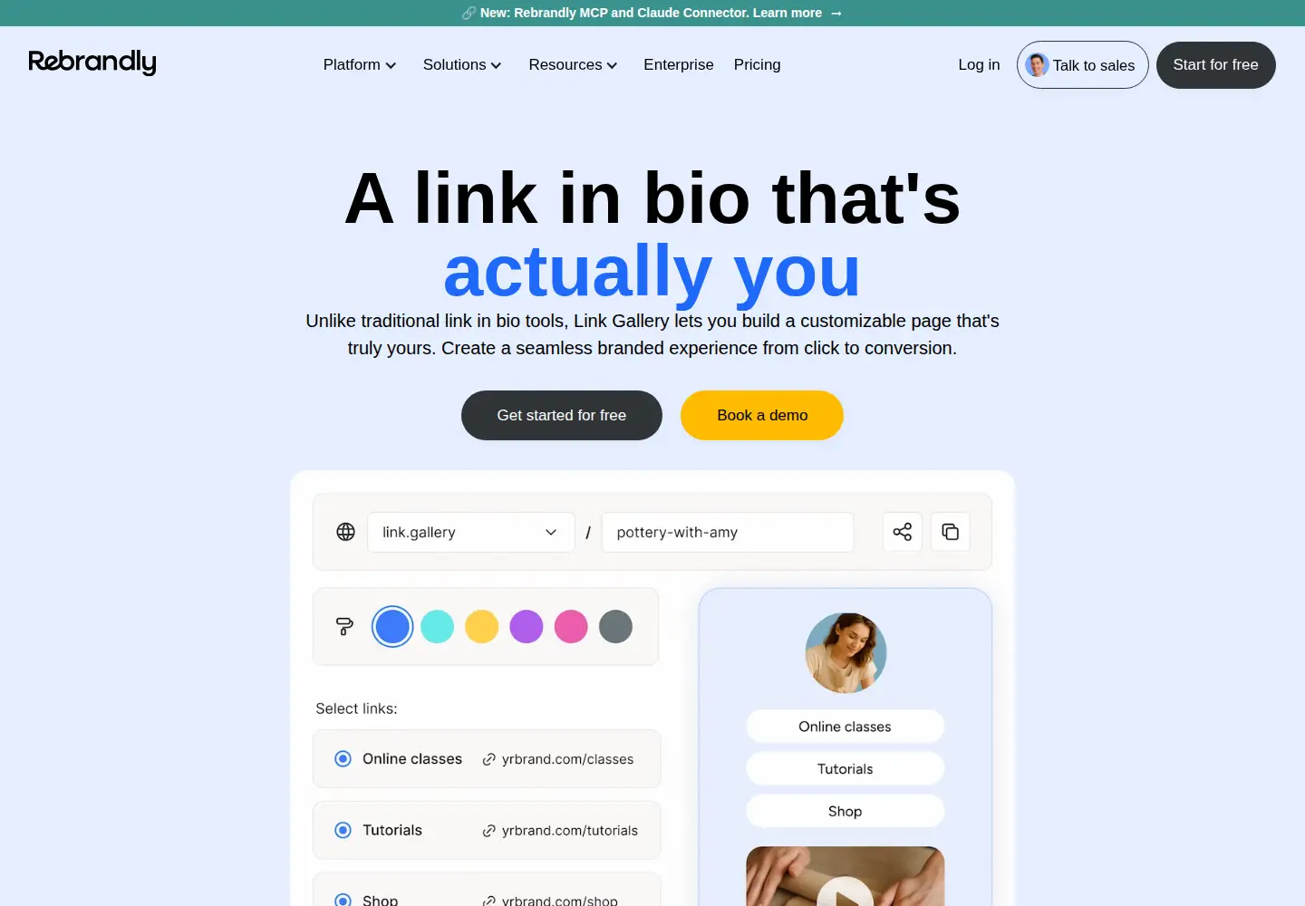 Captured homepage of link.gallery in the current scan