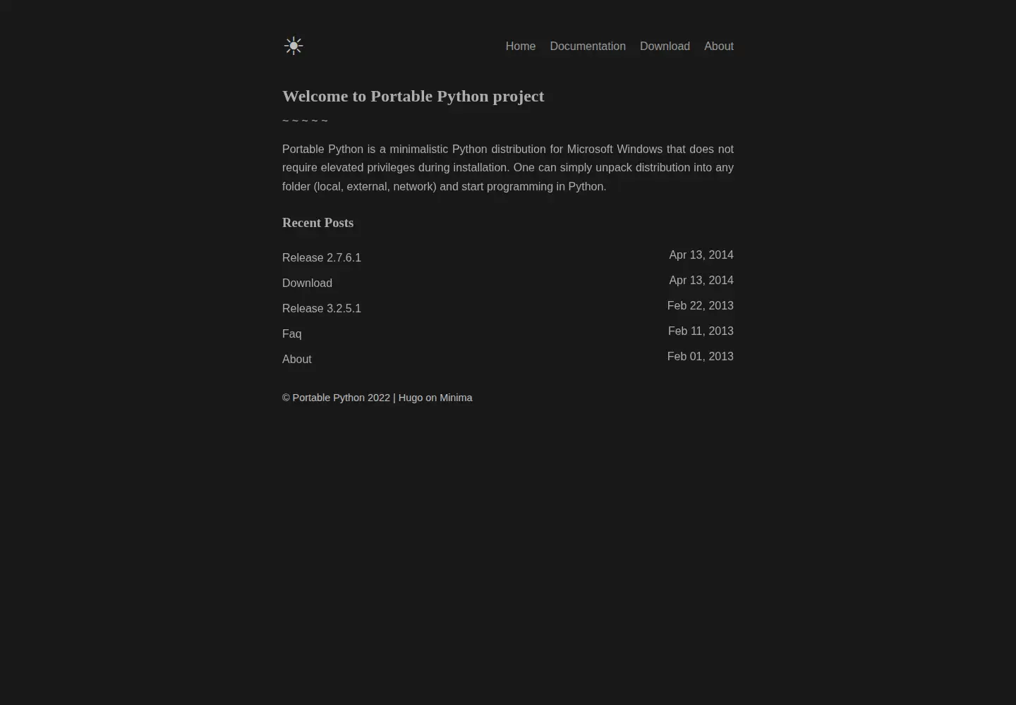 Screenshot of portablepython.com