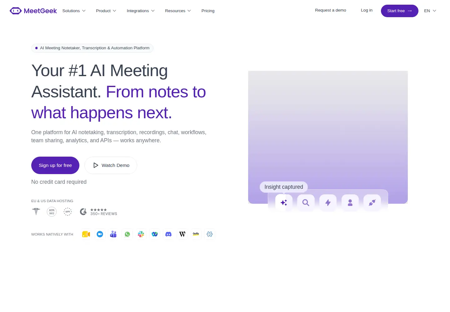 Screenshot of meetgeek.ai