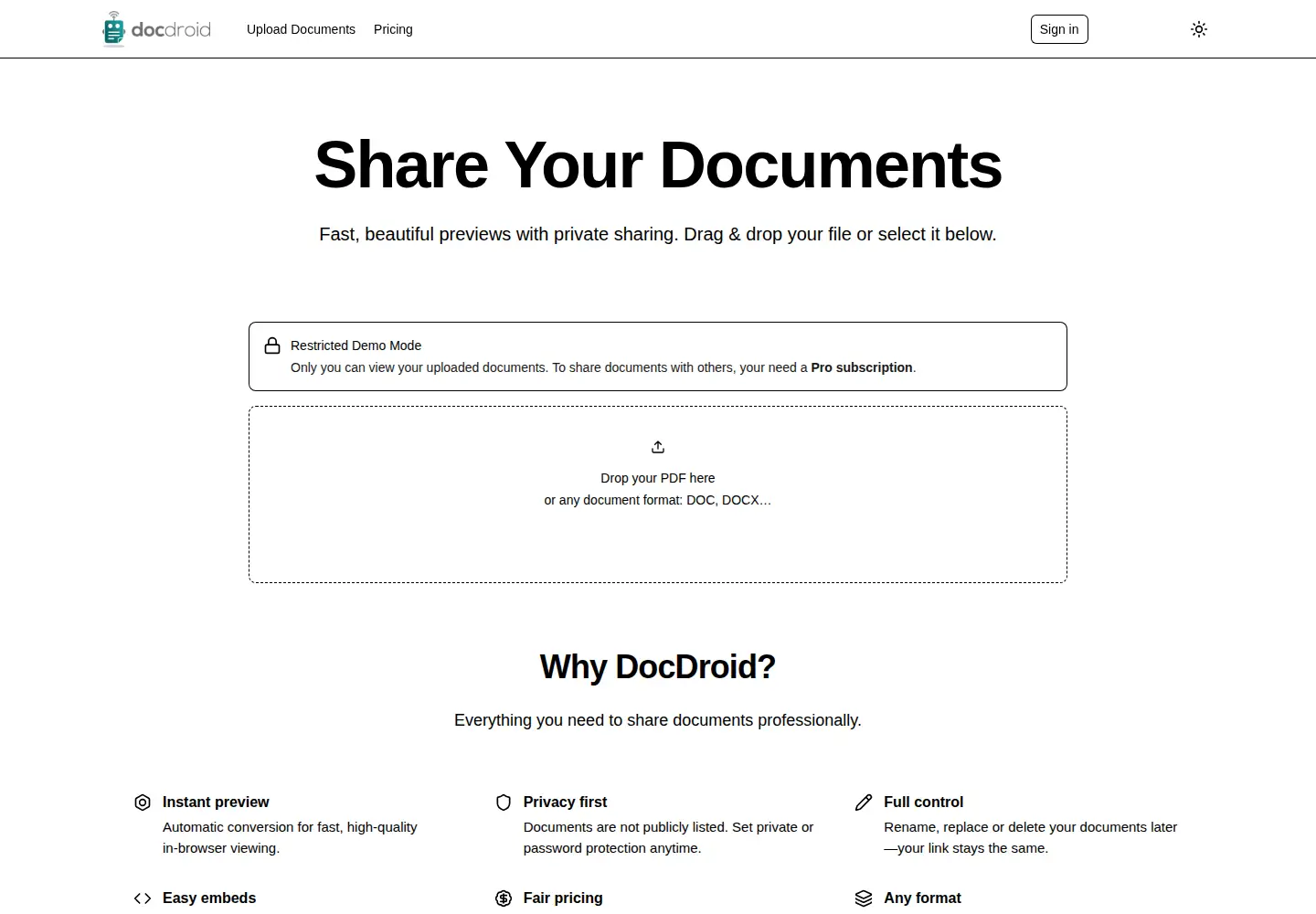 Screenshot of docdro.id