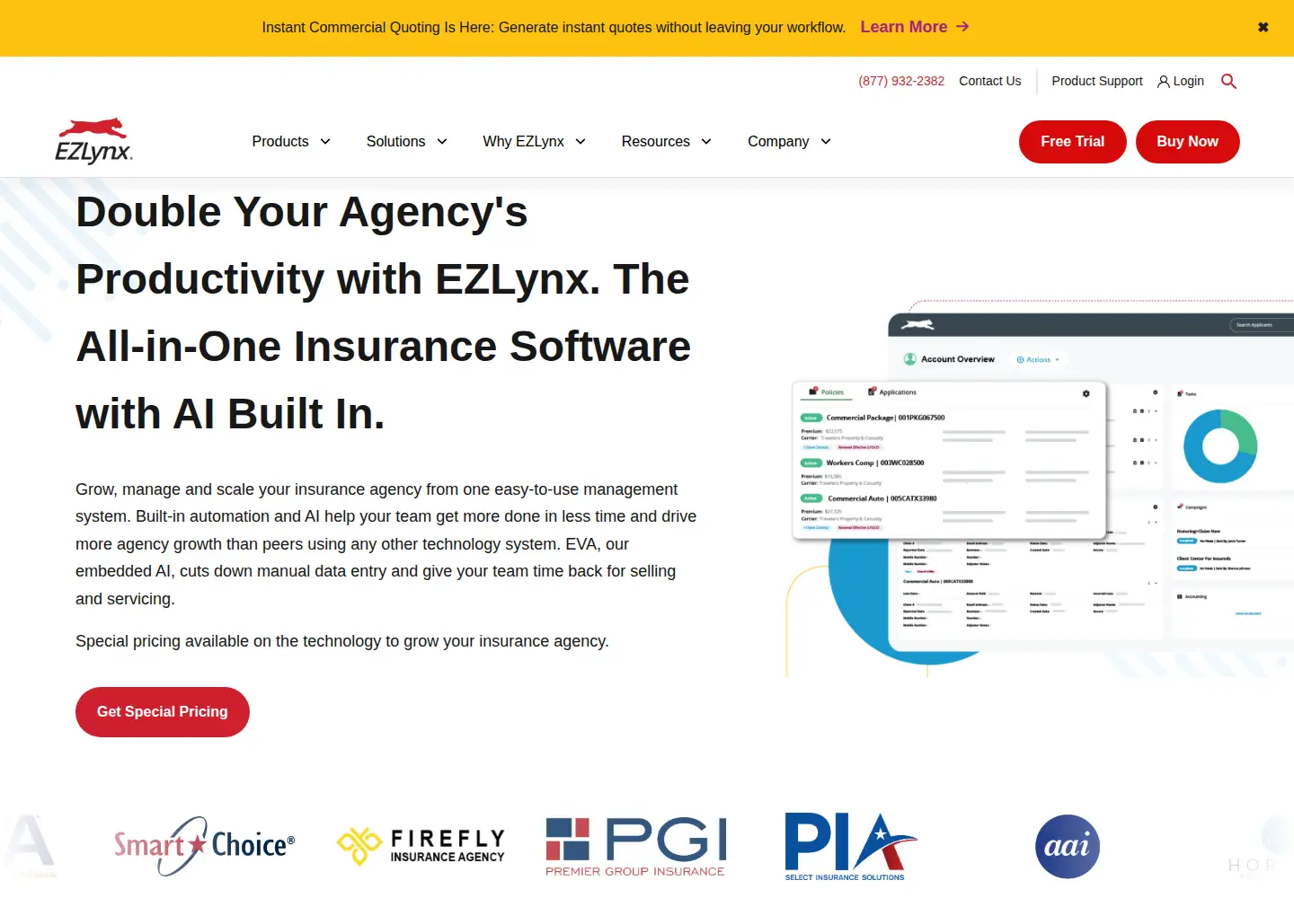 Screenshot of ezlynx.com