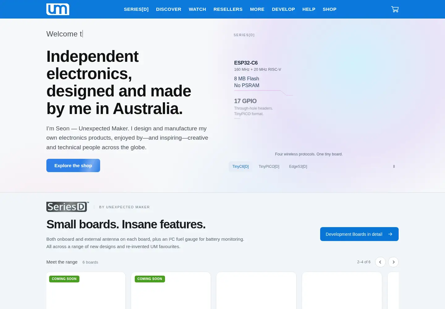 Screenshot of unexpectedmaker.com