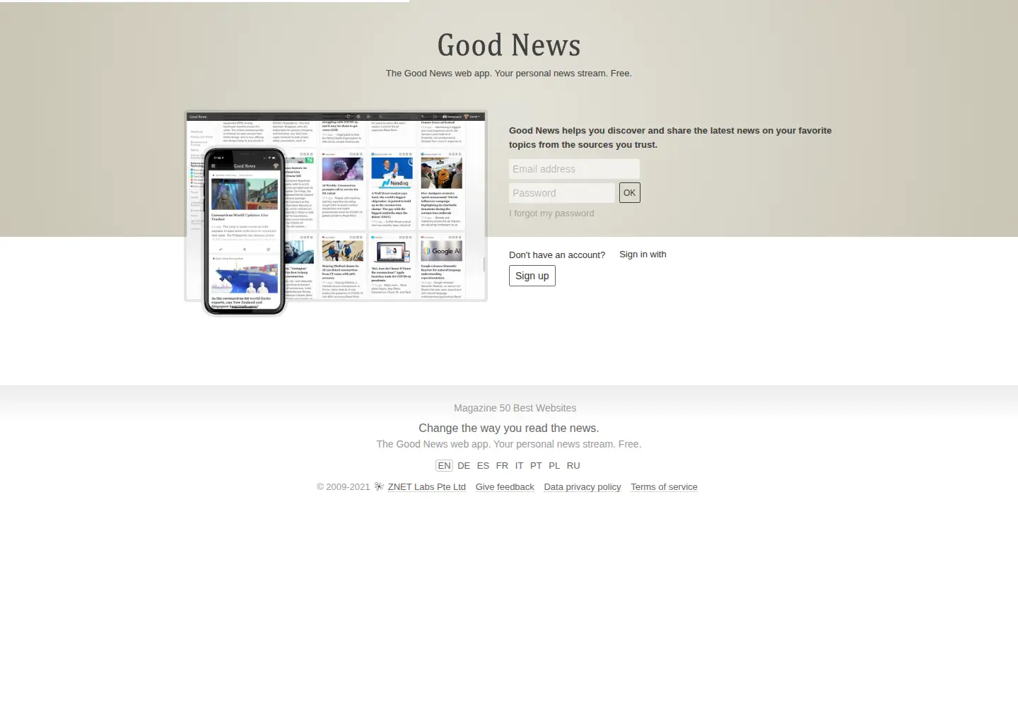 Screenshot of goodnews.click