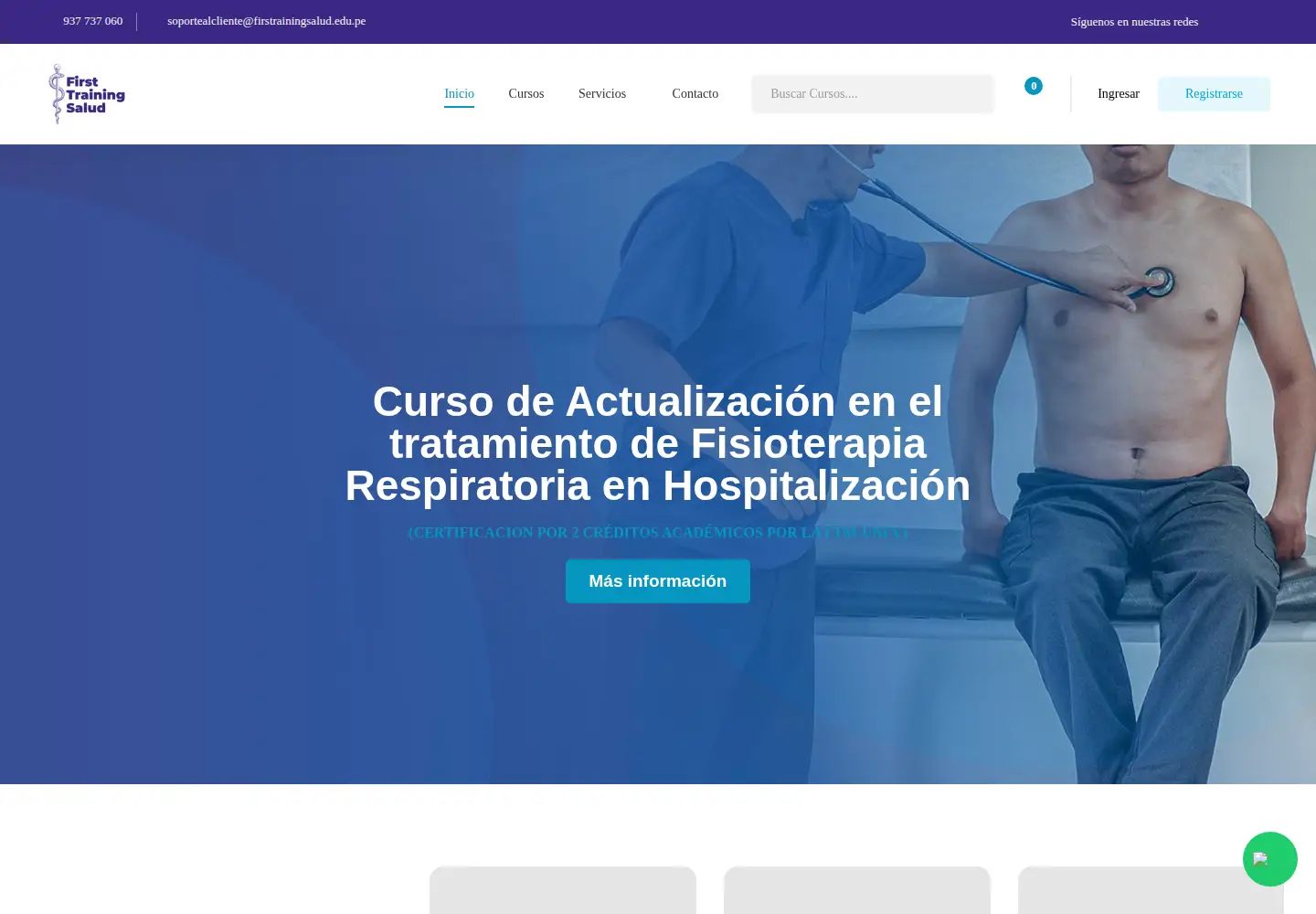 Captured homepage of firstrainingsalud.edu.pe in the current scan