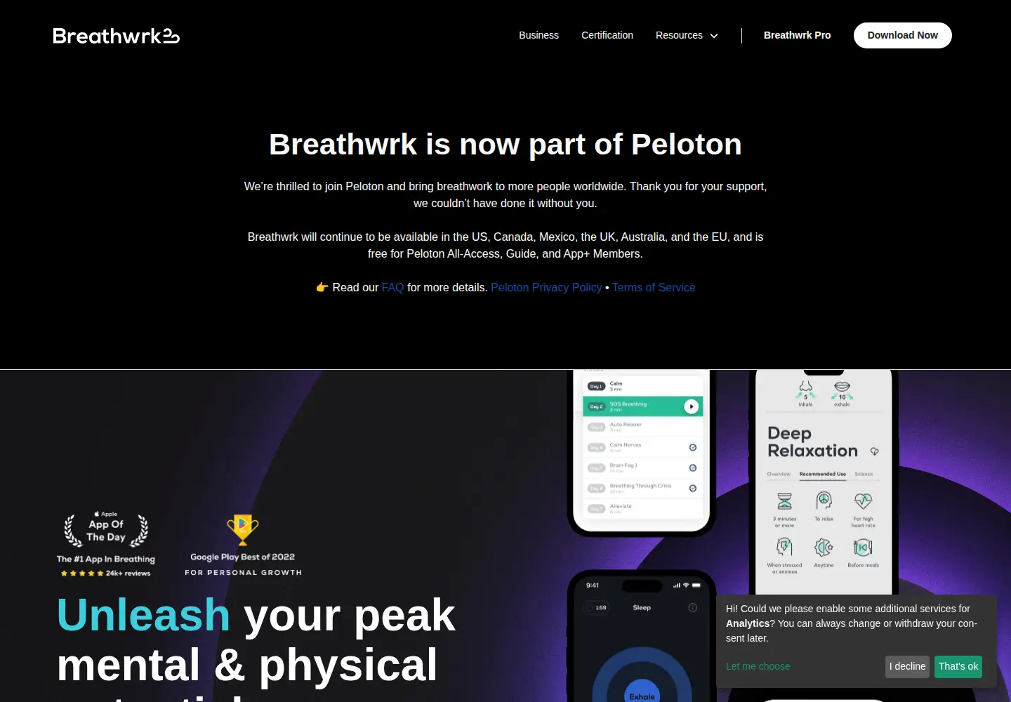 Screenshot of breathwrk.com