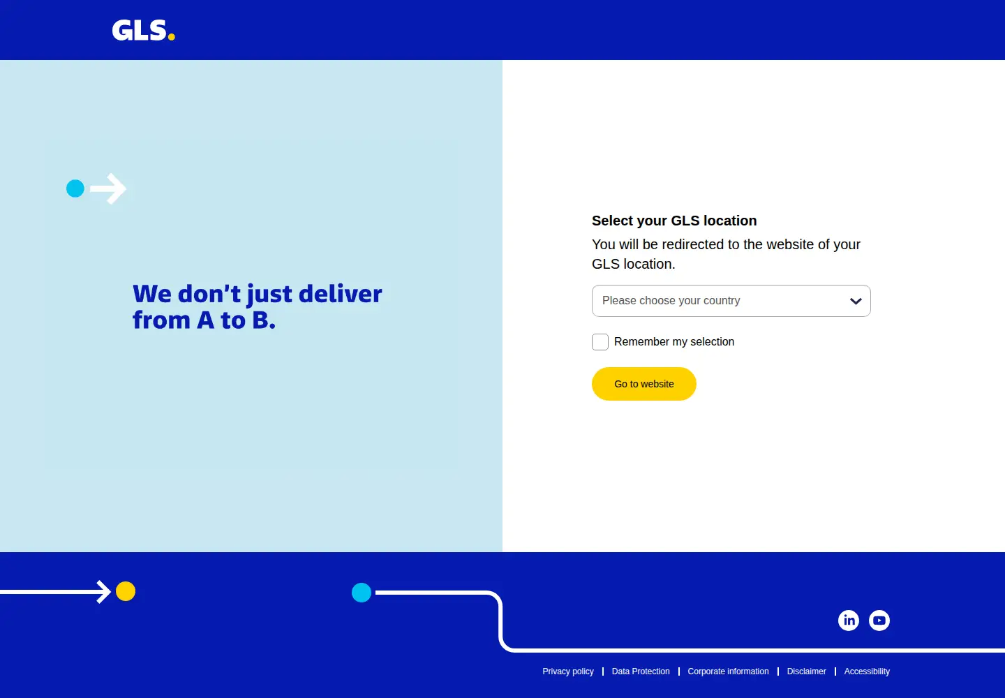 Screenshot of gls-group.com