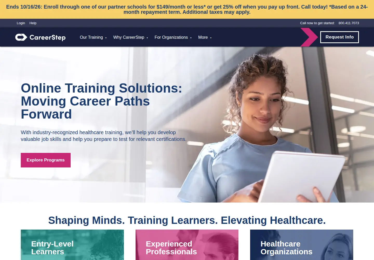Screenshot of careerstep.com
