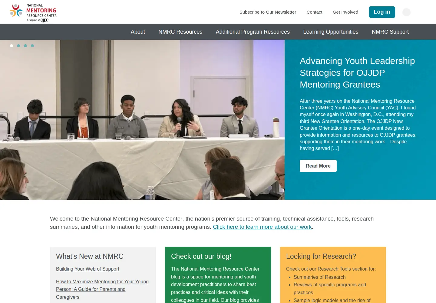 Screenshot of nationalmentoringresourcecenter.org