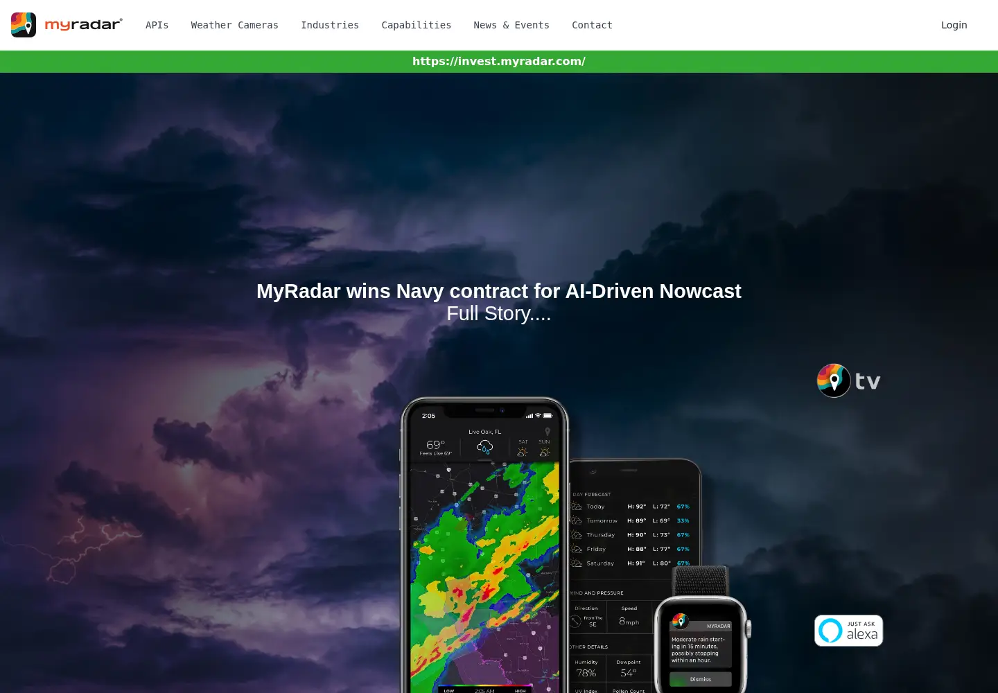 Screenshot of myradar.com