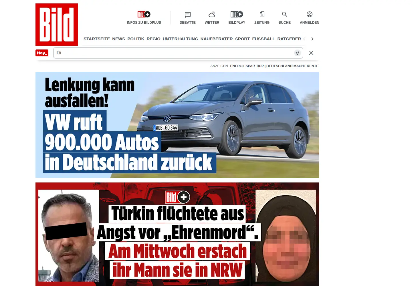 Screenshot of bild.de