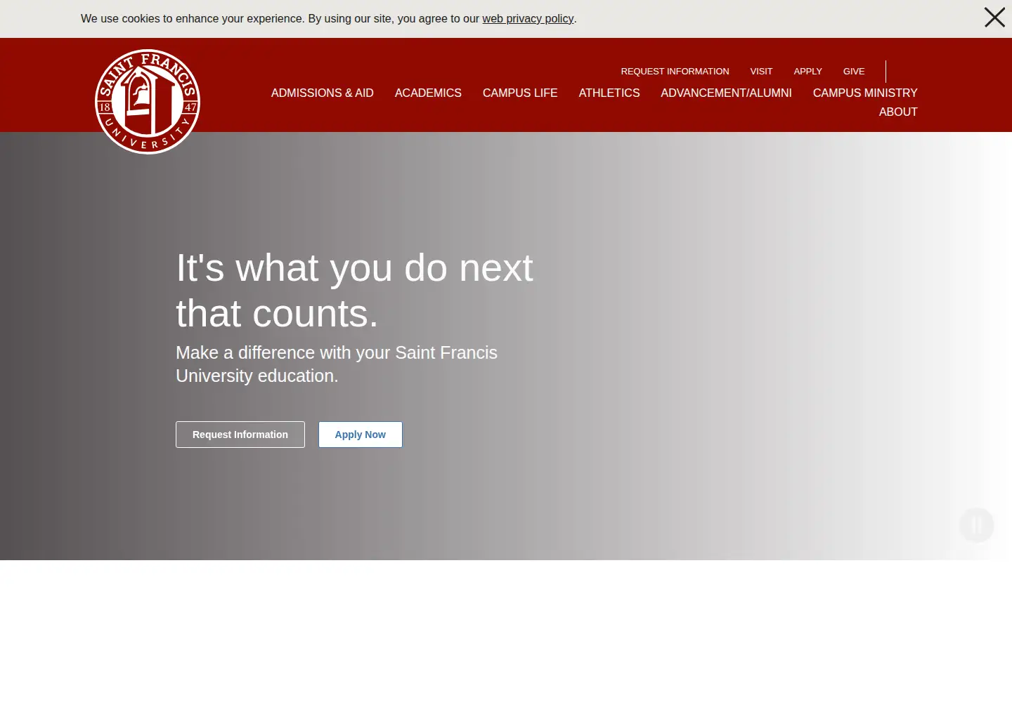 Screenshot of francis.edu