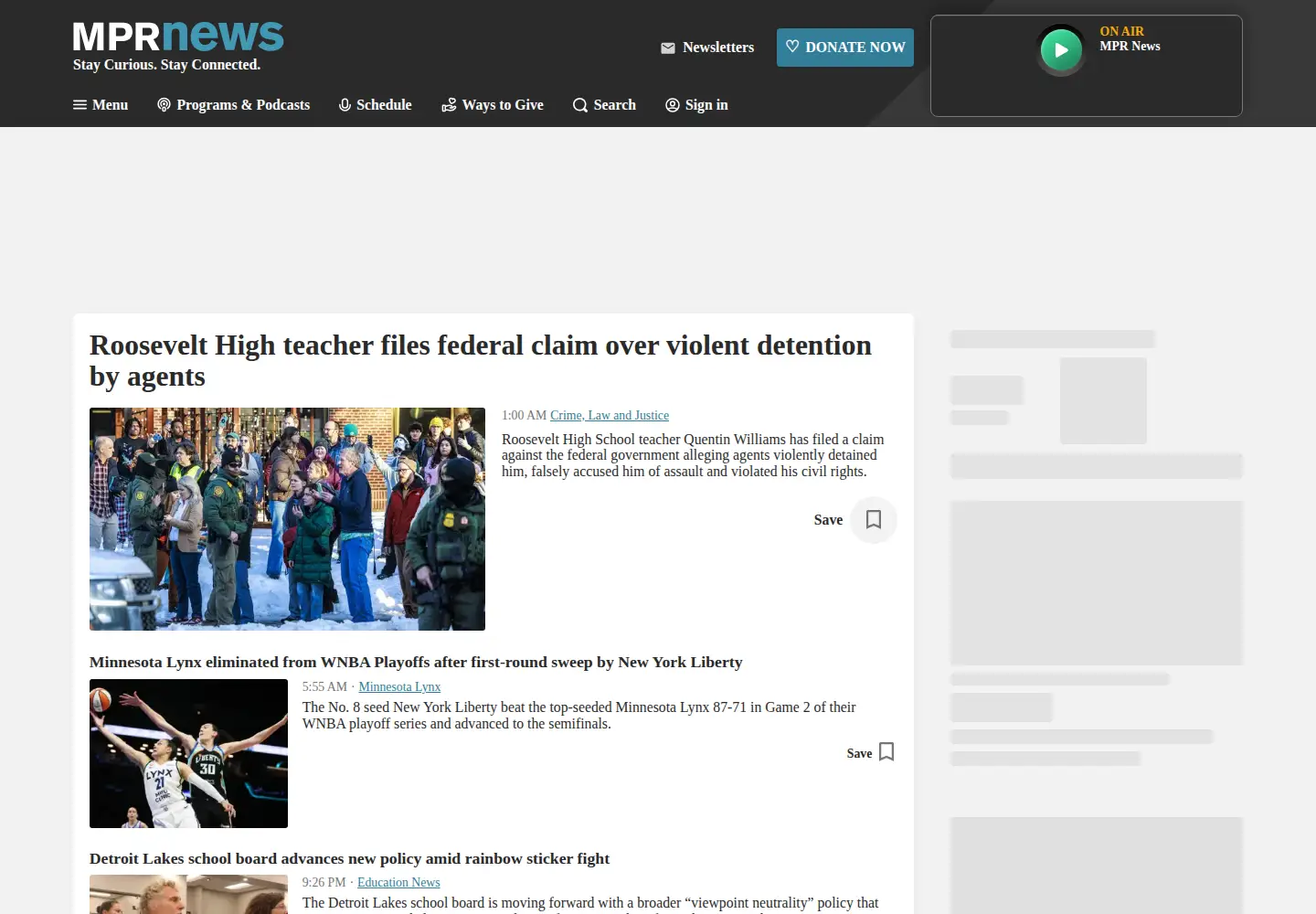 Screenshot of mprnews.org