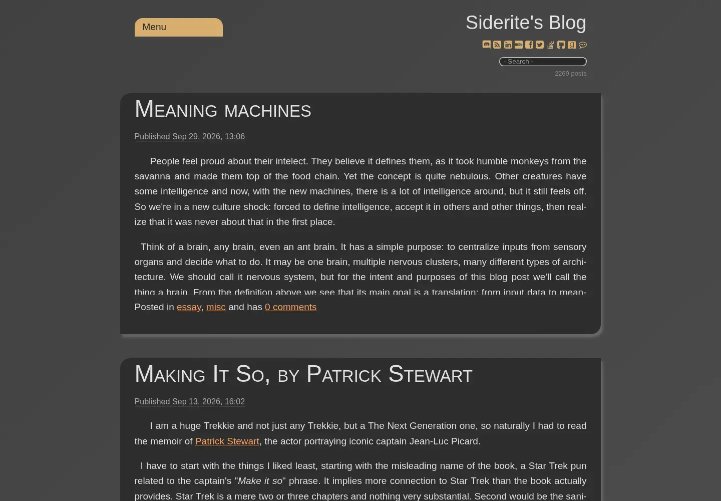 Screenshot of siderite.dev