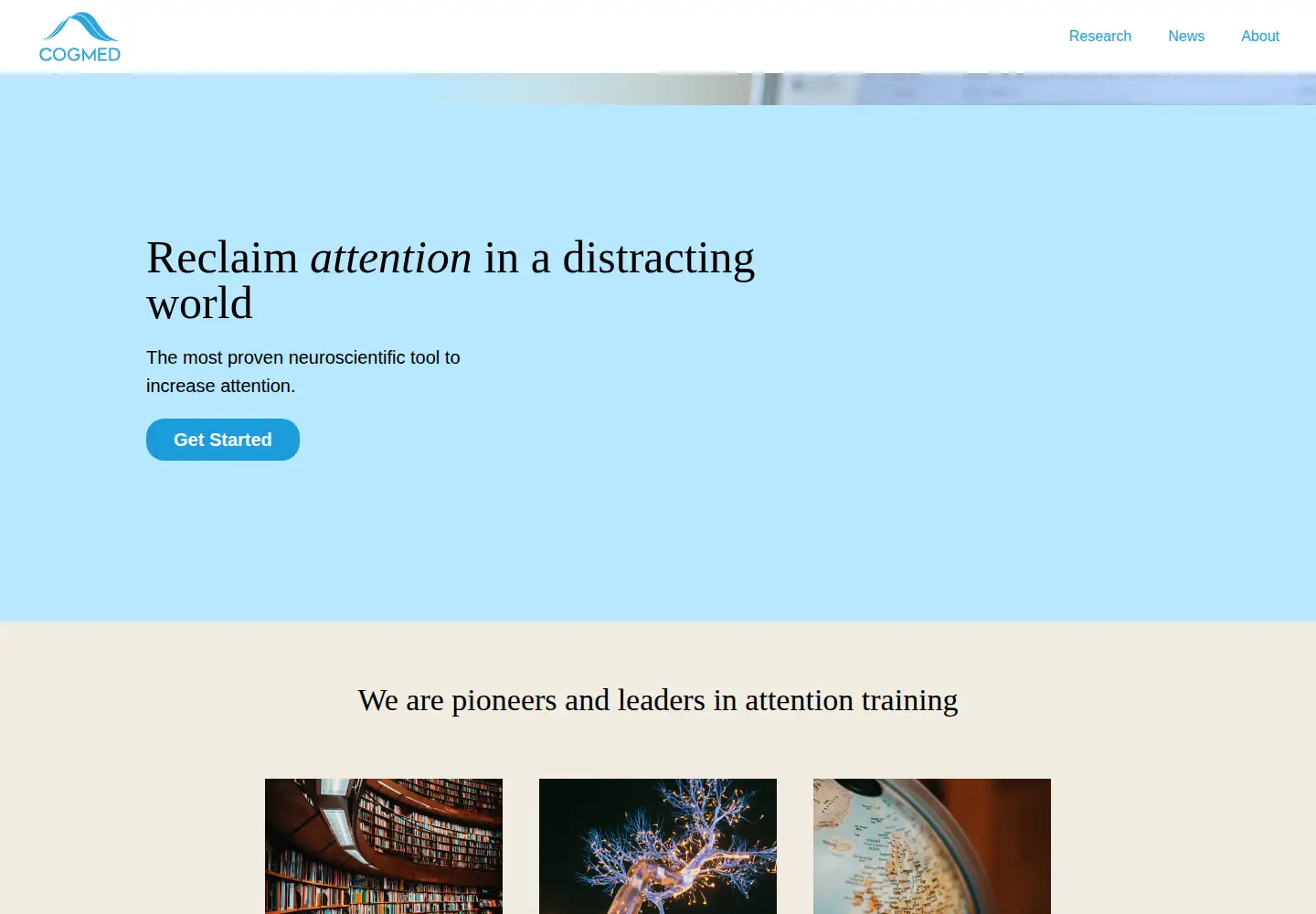 Screenshot of cogmed.com