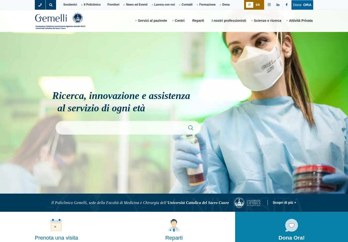 Screenshot of policlinicogemelli.it