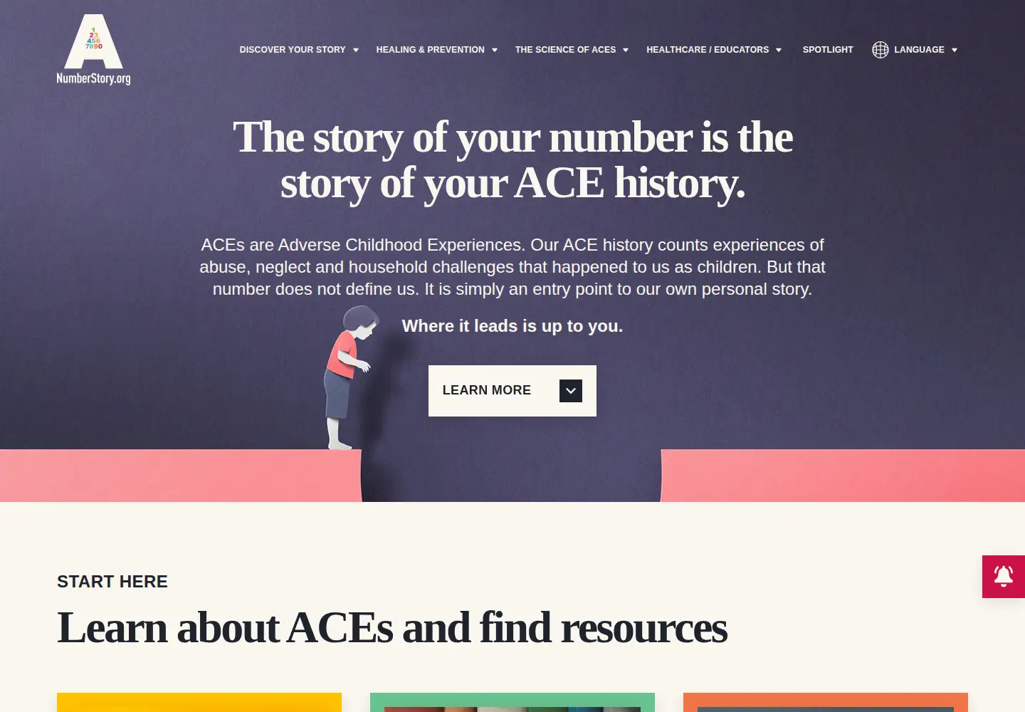 Screenshot of numberstory.org