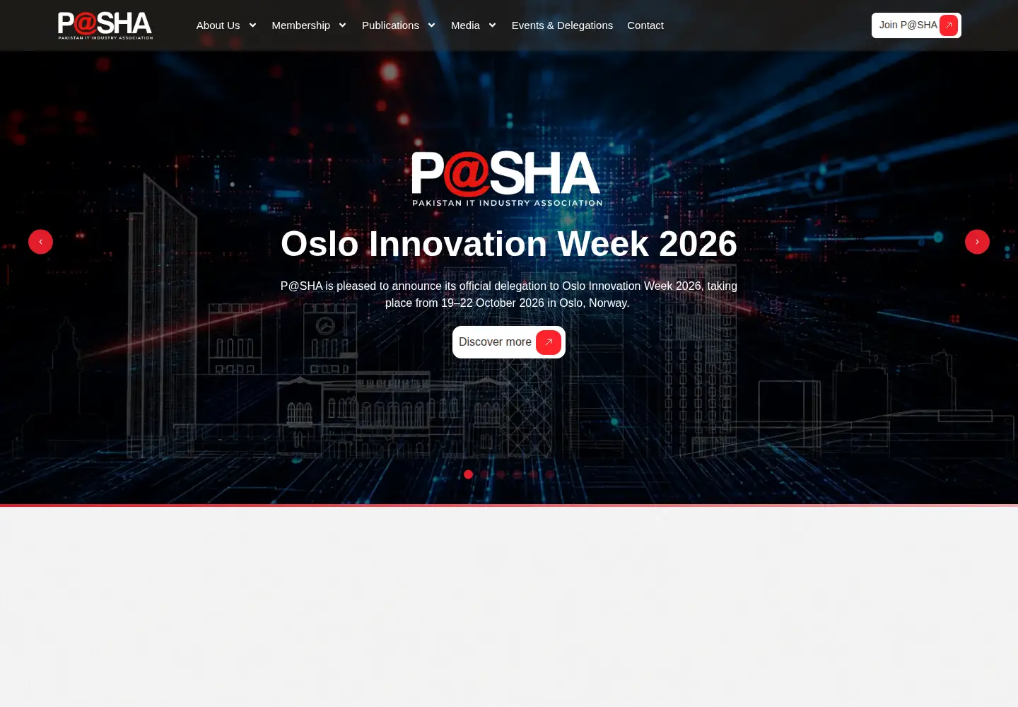 Captured homepage of pasha.org.pk in the current scan