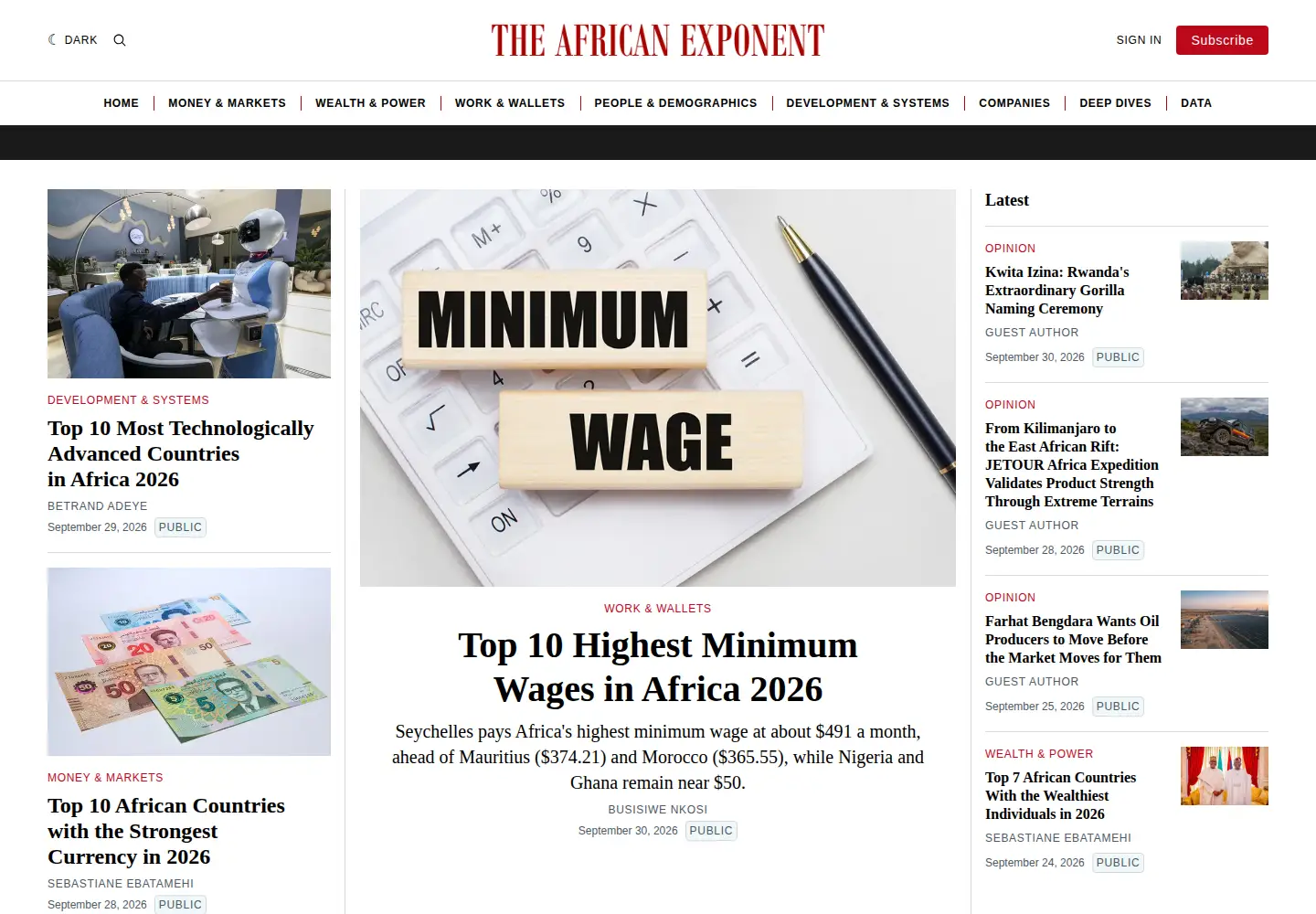 Screenshot of africanexponent.com