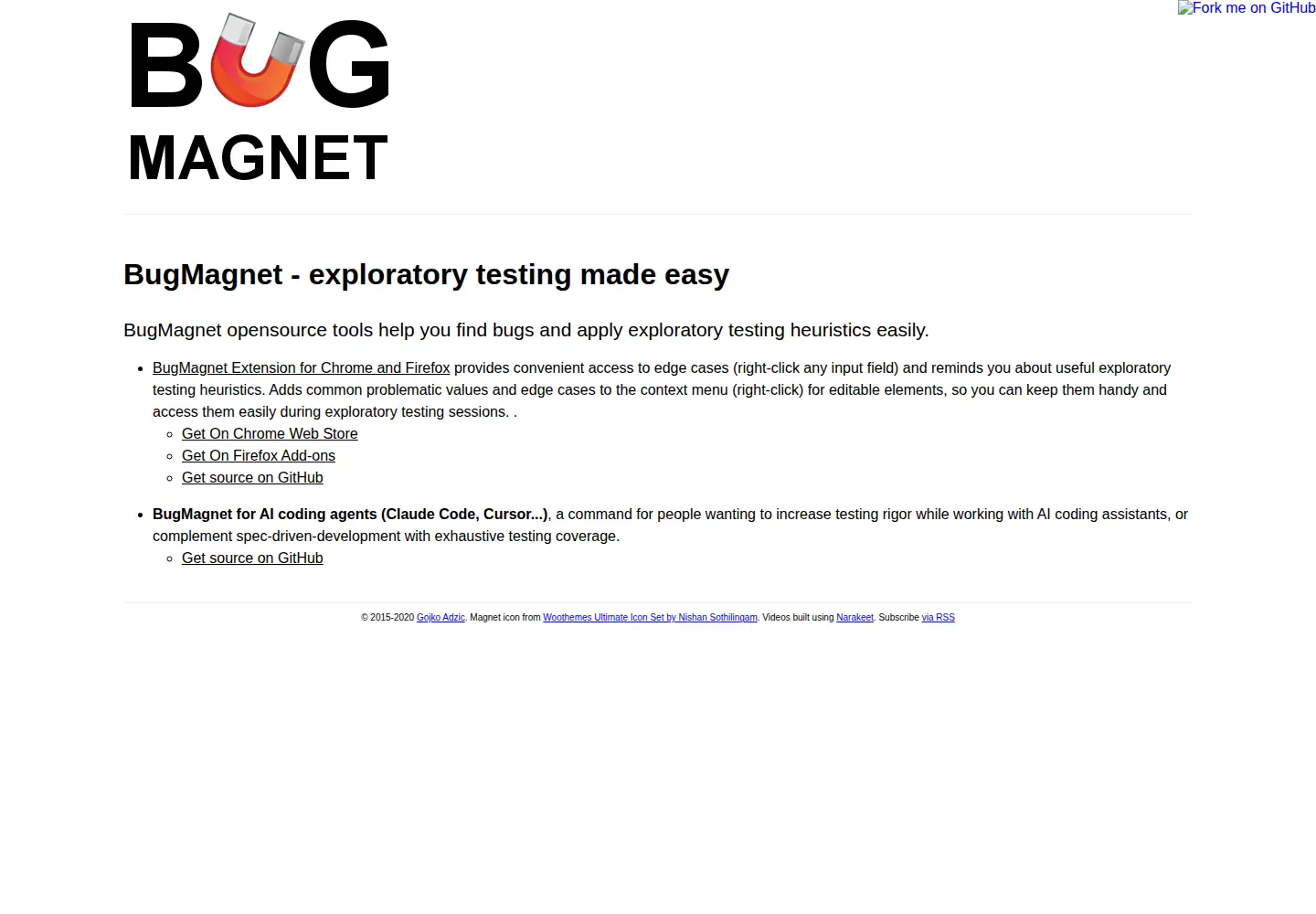 Screenshot of bugmagnet.org
