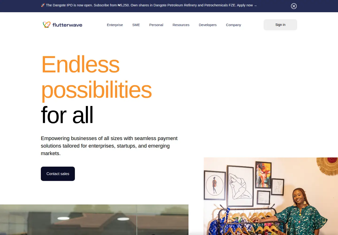 Screenshot of flutterwave.com