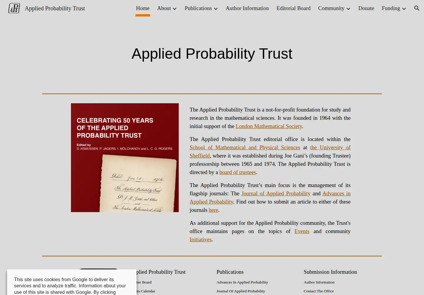 Screenshot of appliedprobability.org