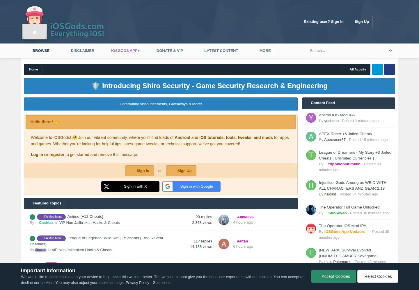 Screenshot of iosgods.com