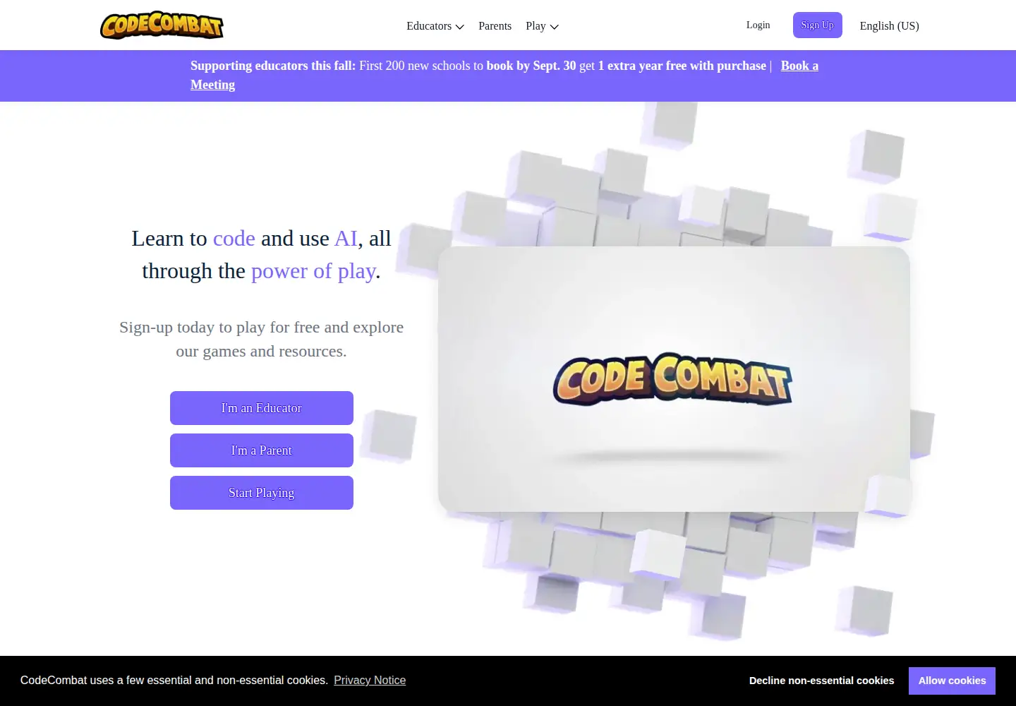 Screenshot of codecombat.com