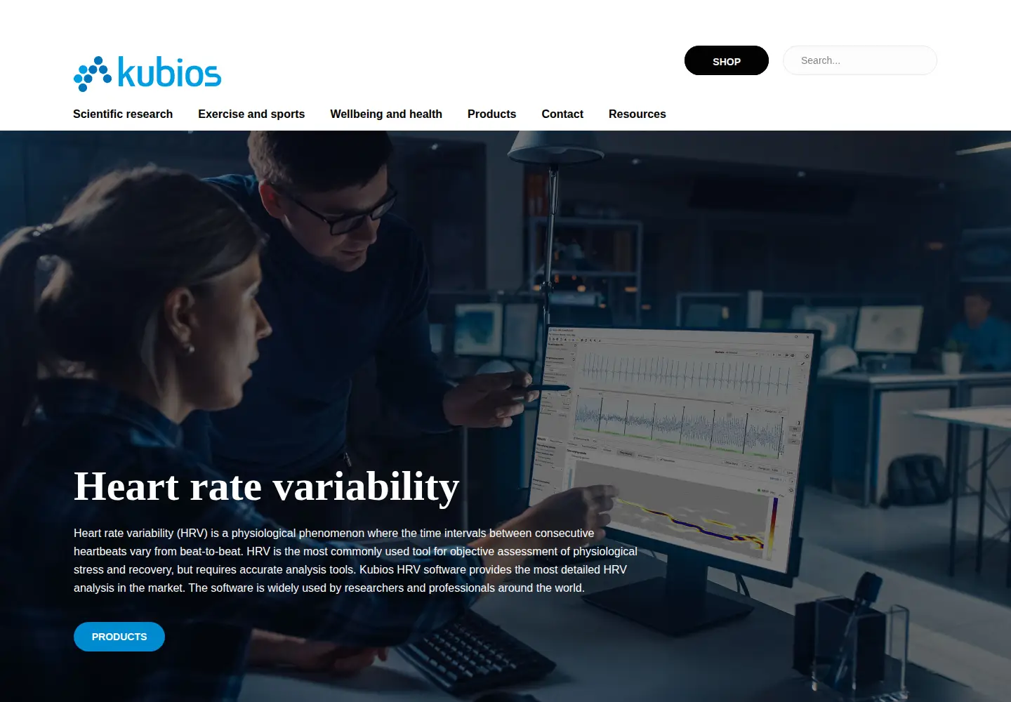 Screenshot of kubios.com