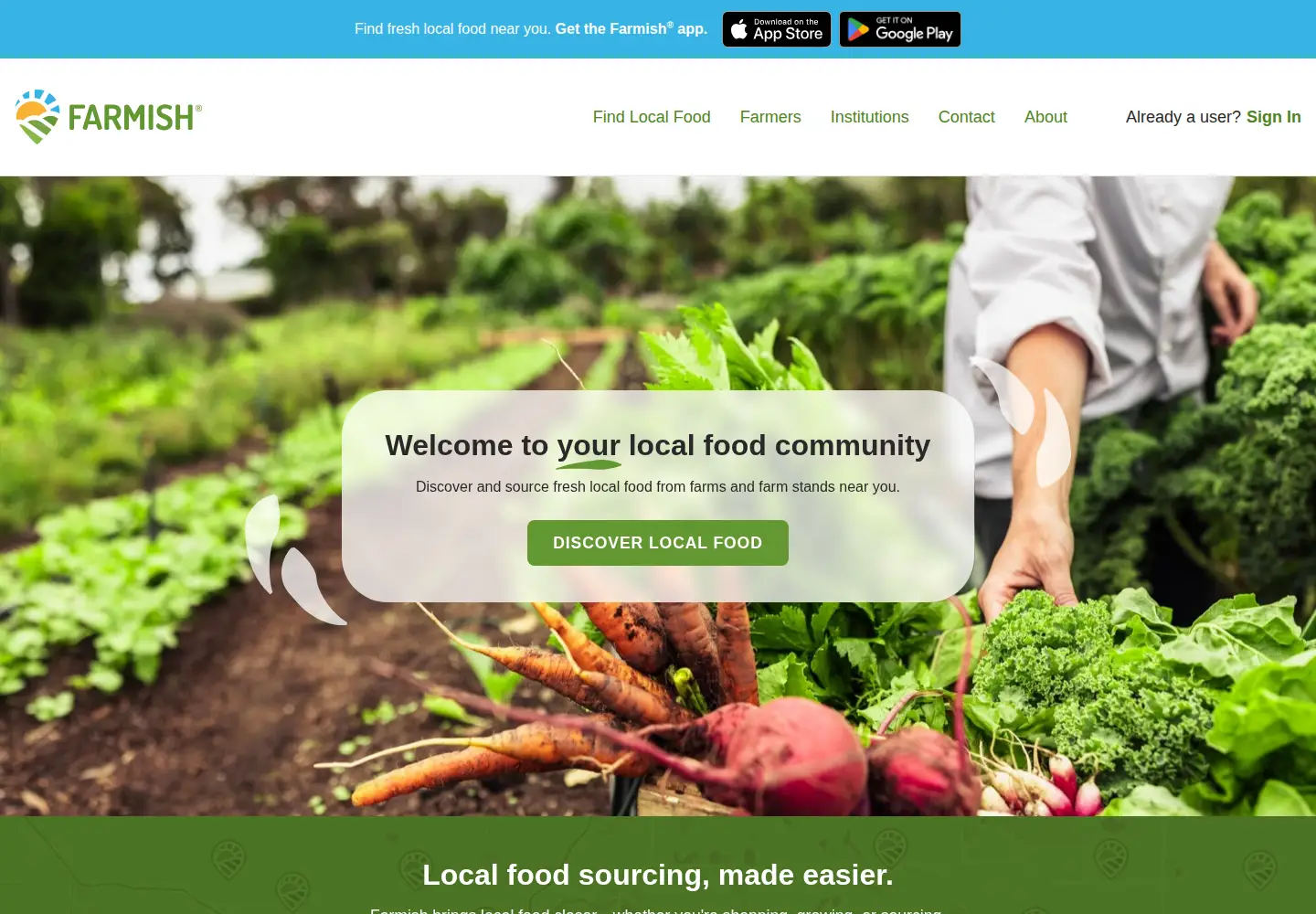 Screenshot of getfarmish.com