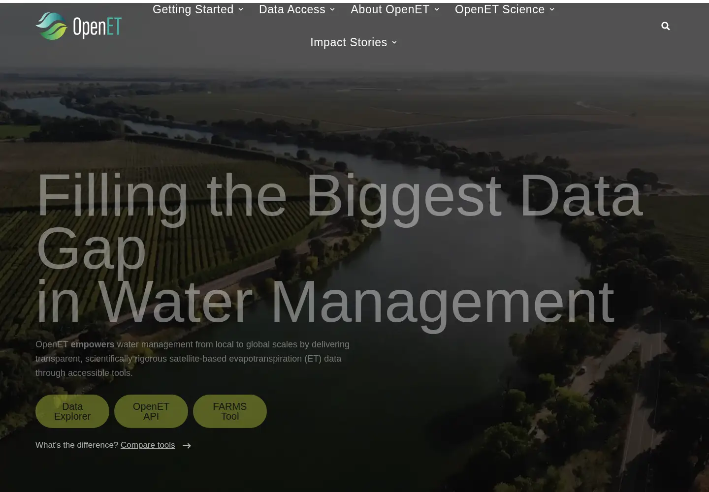 Screenshot of openetdata.org