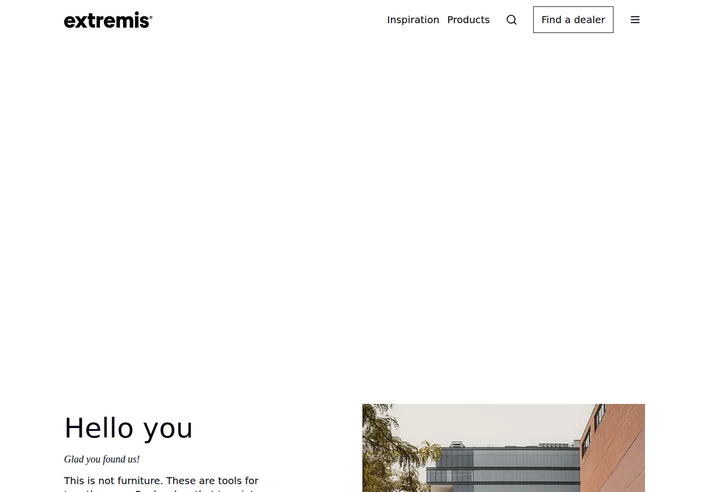 Captured homepage of extremis.com in the current scan