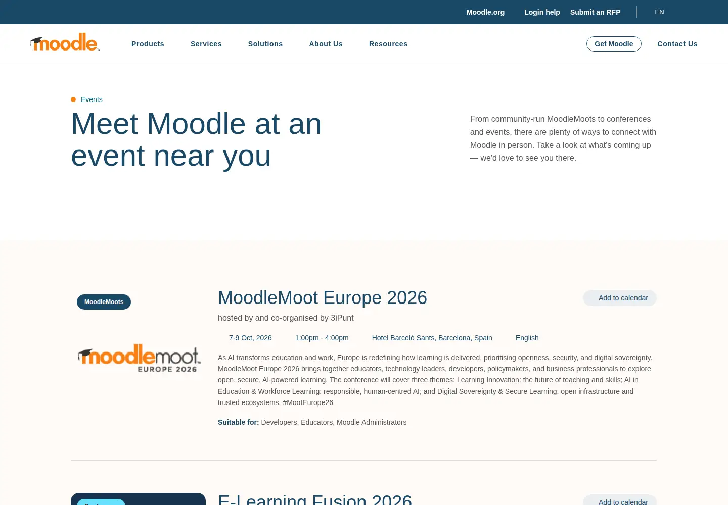 Screenshot of moodlemoot.org