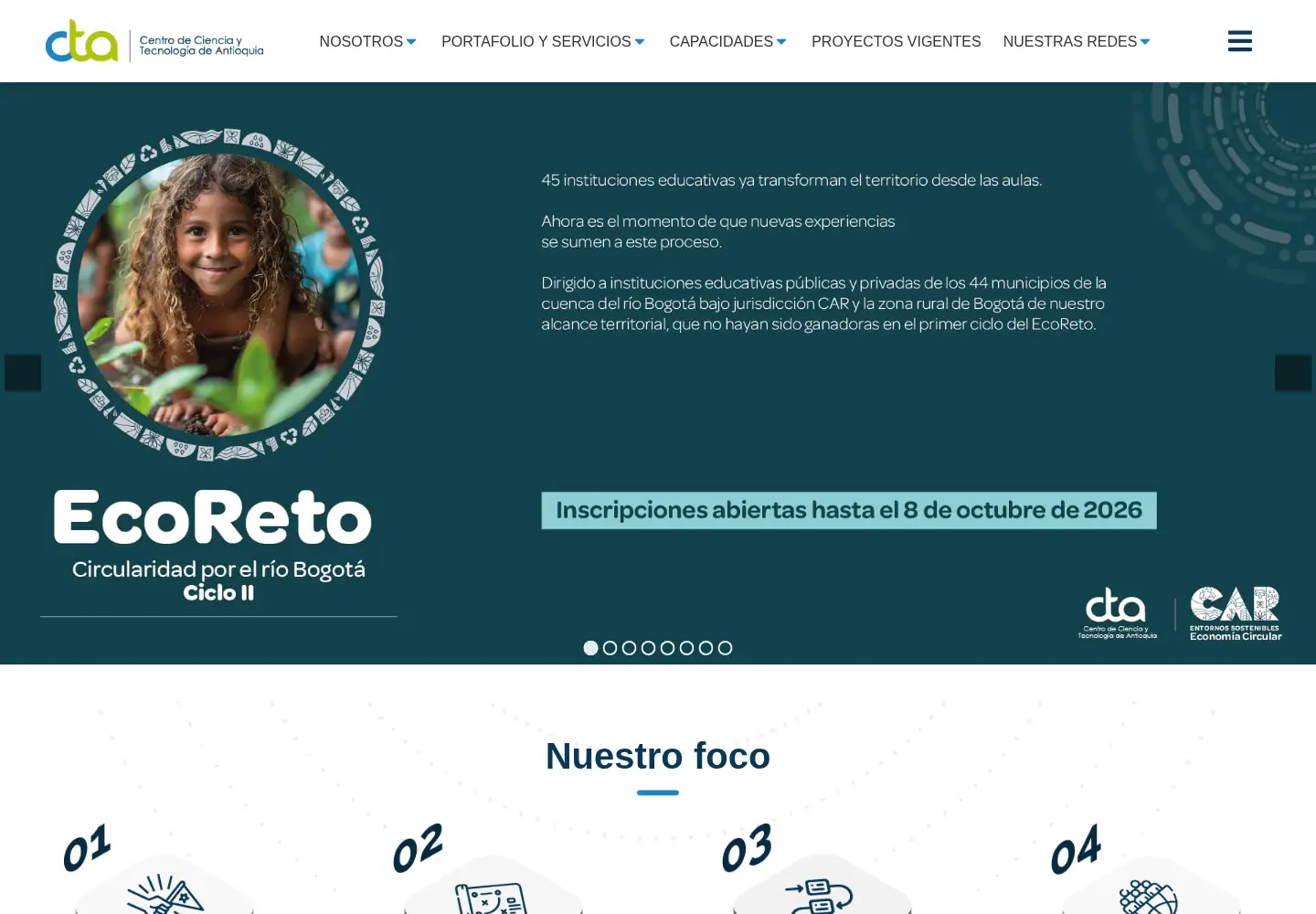 Captured homepage of cta.org.co in the current scan