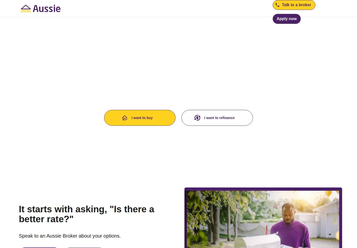 Screenshot of aussie.com.au