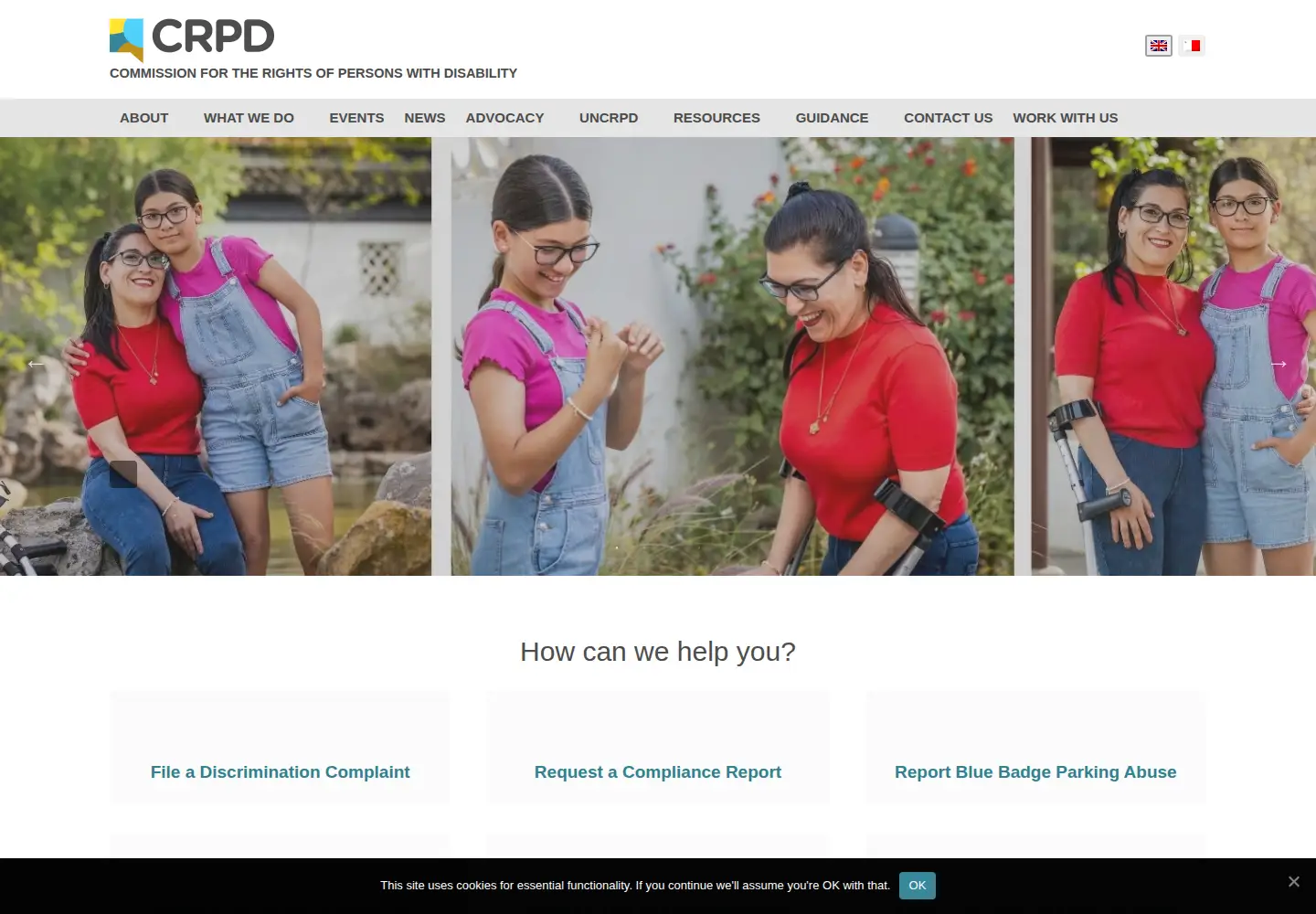 Screenshot of crpd.org.mt