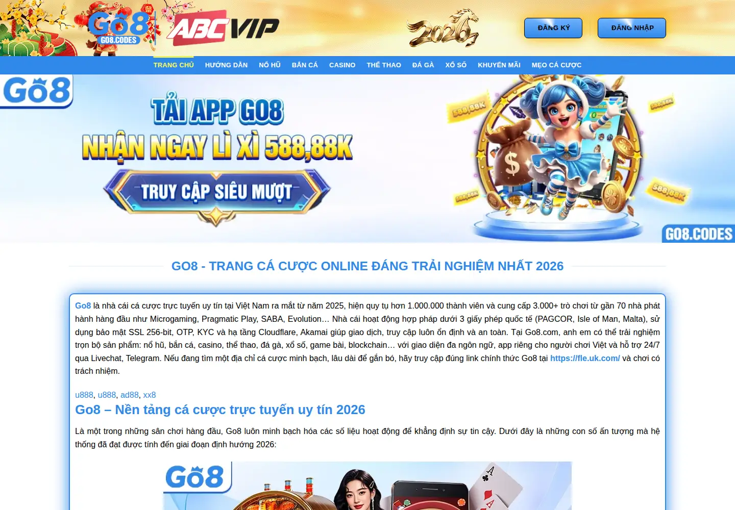 Captured homepage of go8.codes in the current scan