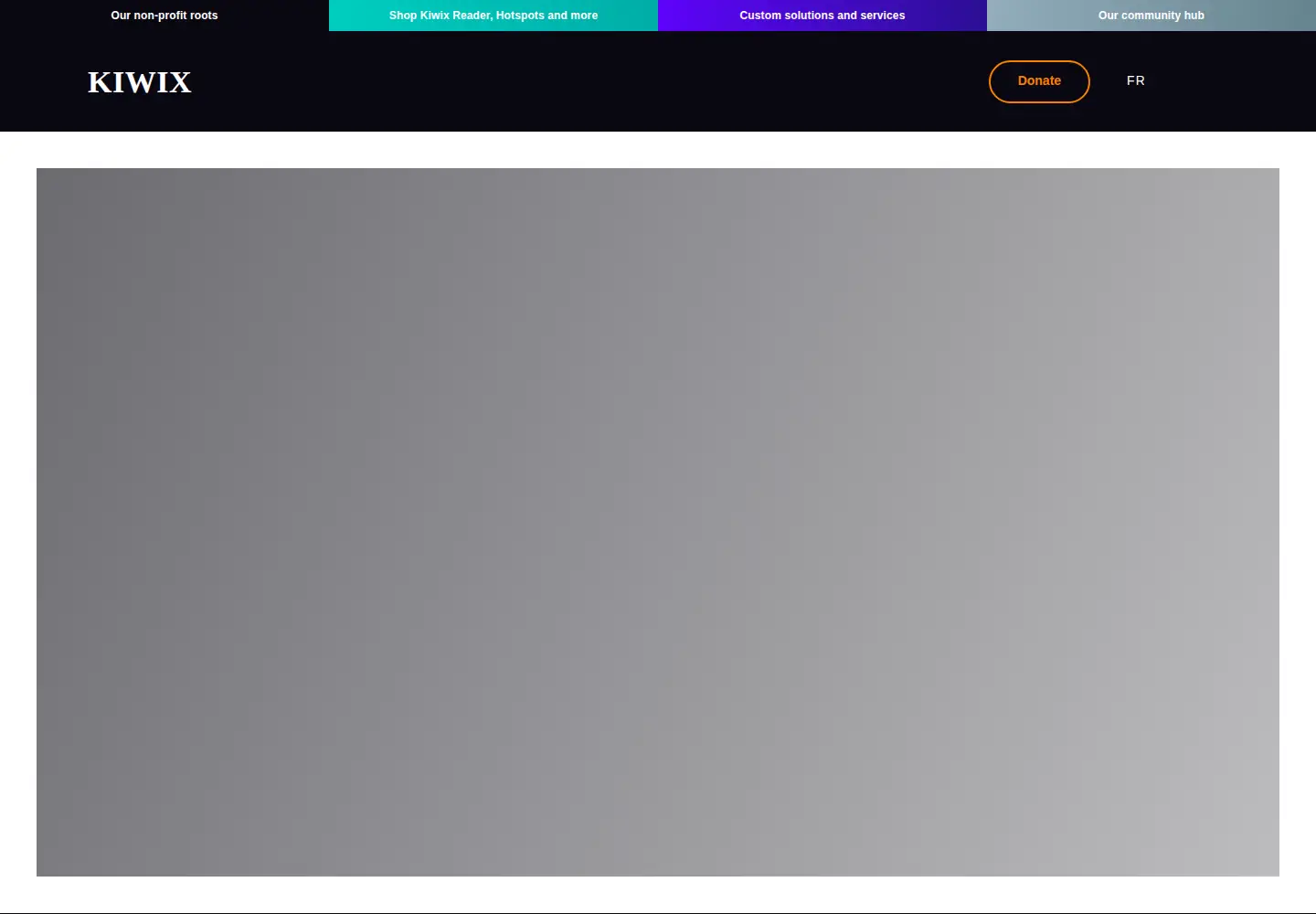 Screenshot of kiwix.org