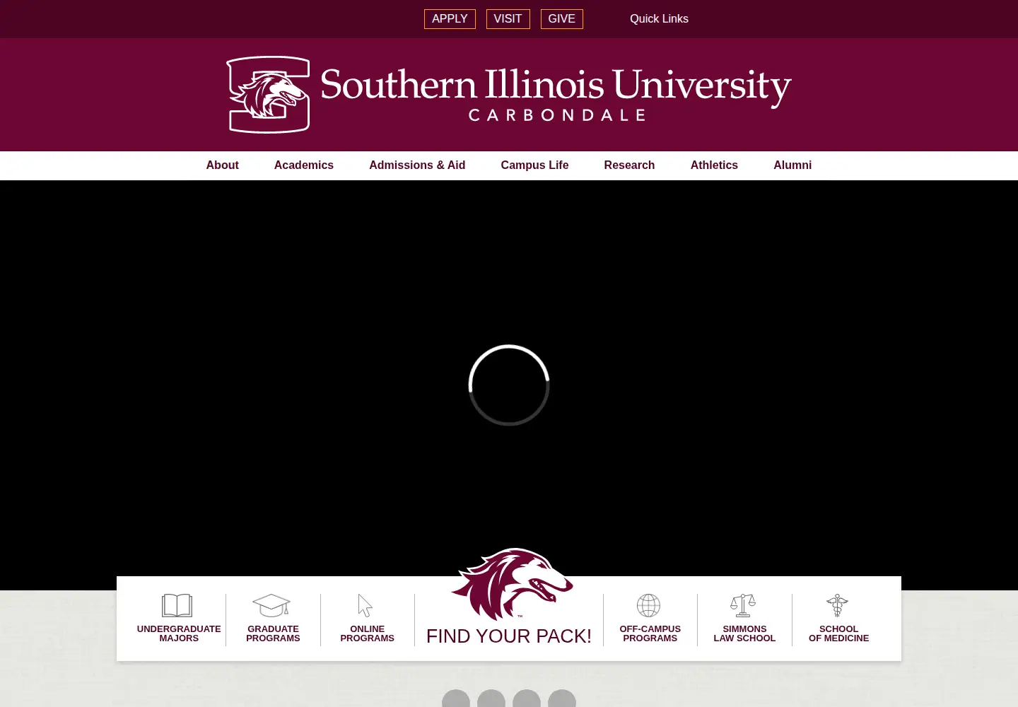 Screenshot of siu.edu