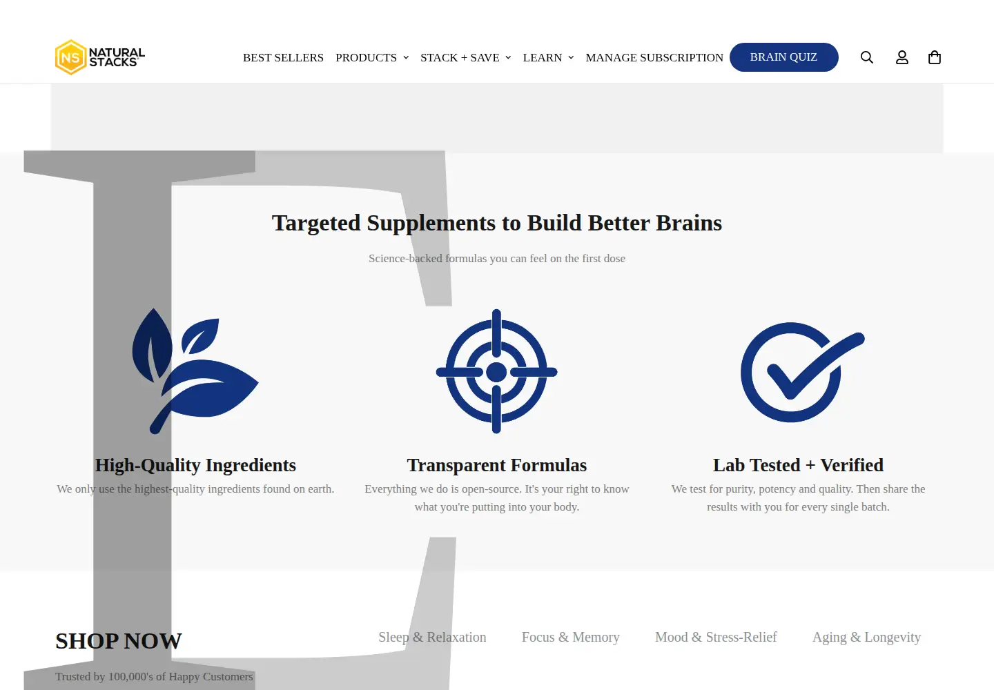 Screenshot of naturalstacks.com