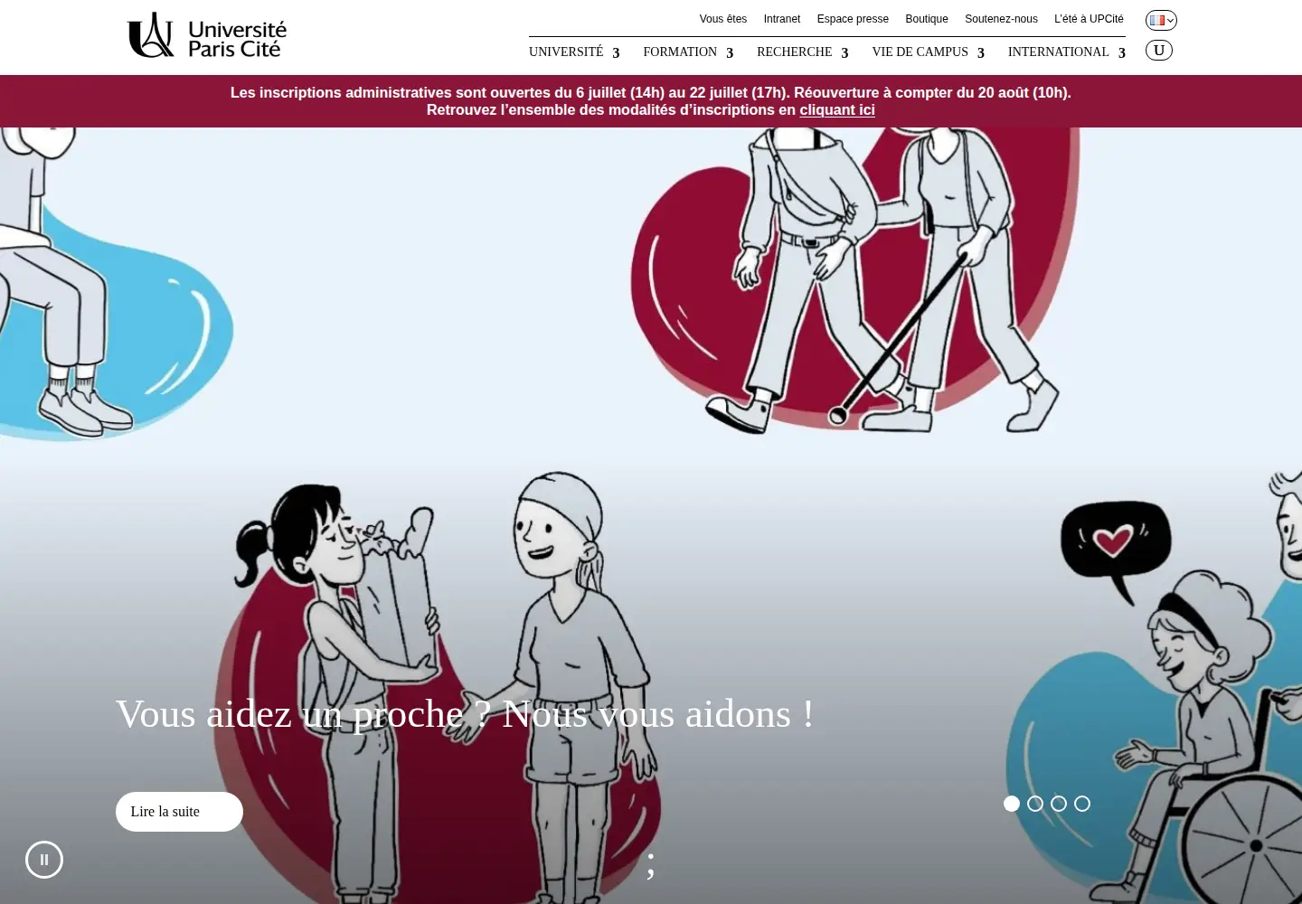 Screenshot of u-paris.fr