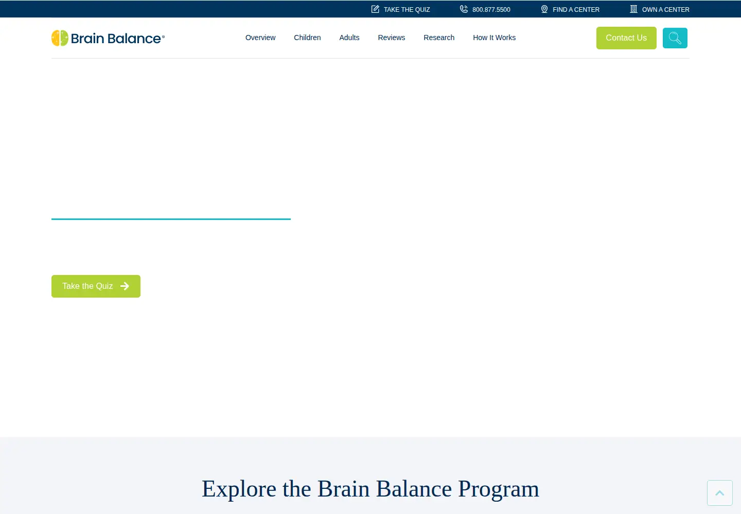 Screenshot of brainbalancecenters.com