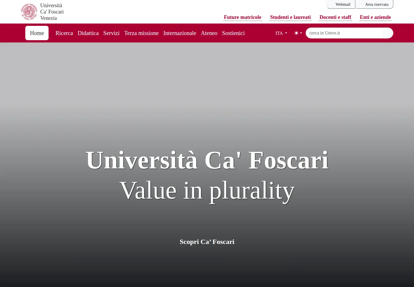Screenshot of unive.it