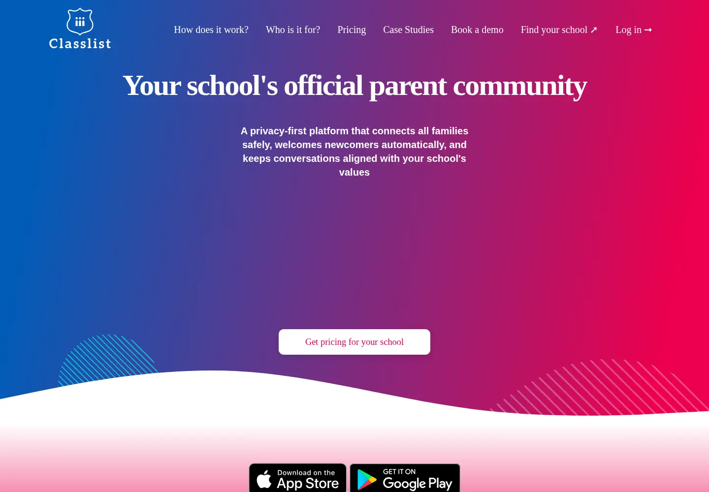 Screenshot of classlist.com