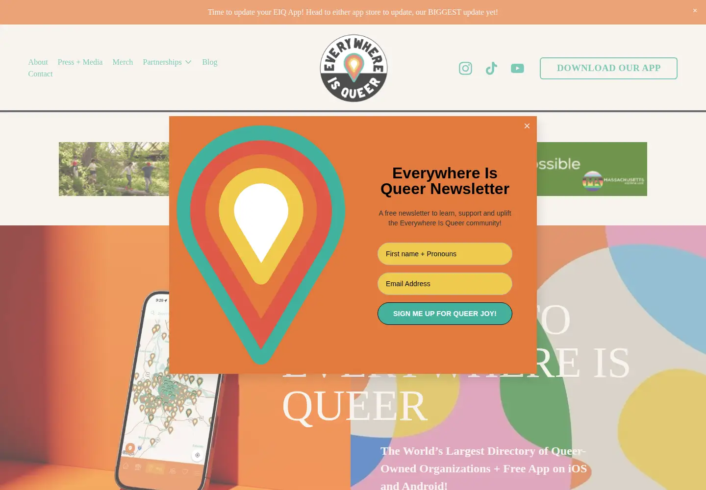 Screenshot of everywhereisqueer.com
