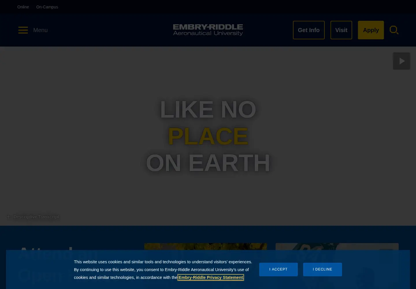 Screenshot of erau.edu
